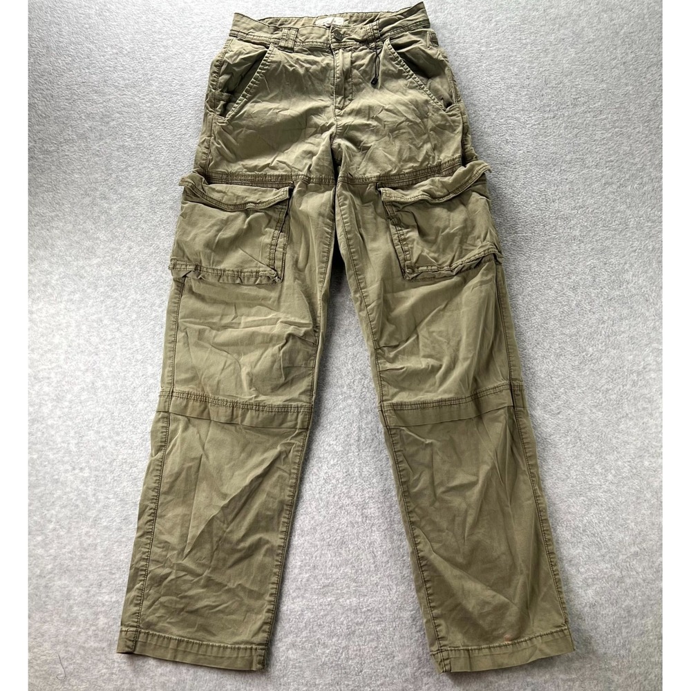 Garage Cargo Pants Womens 00 Olive Green Utility Pocket Relaxed Fit Y2K Grunge